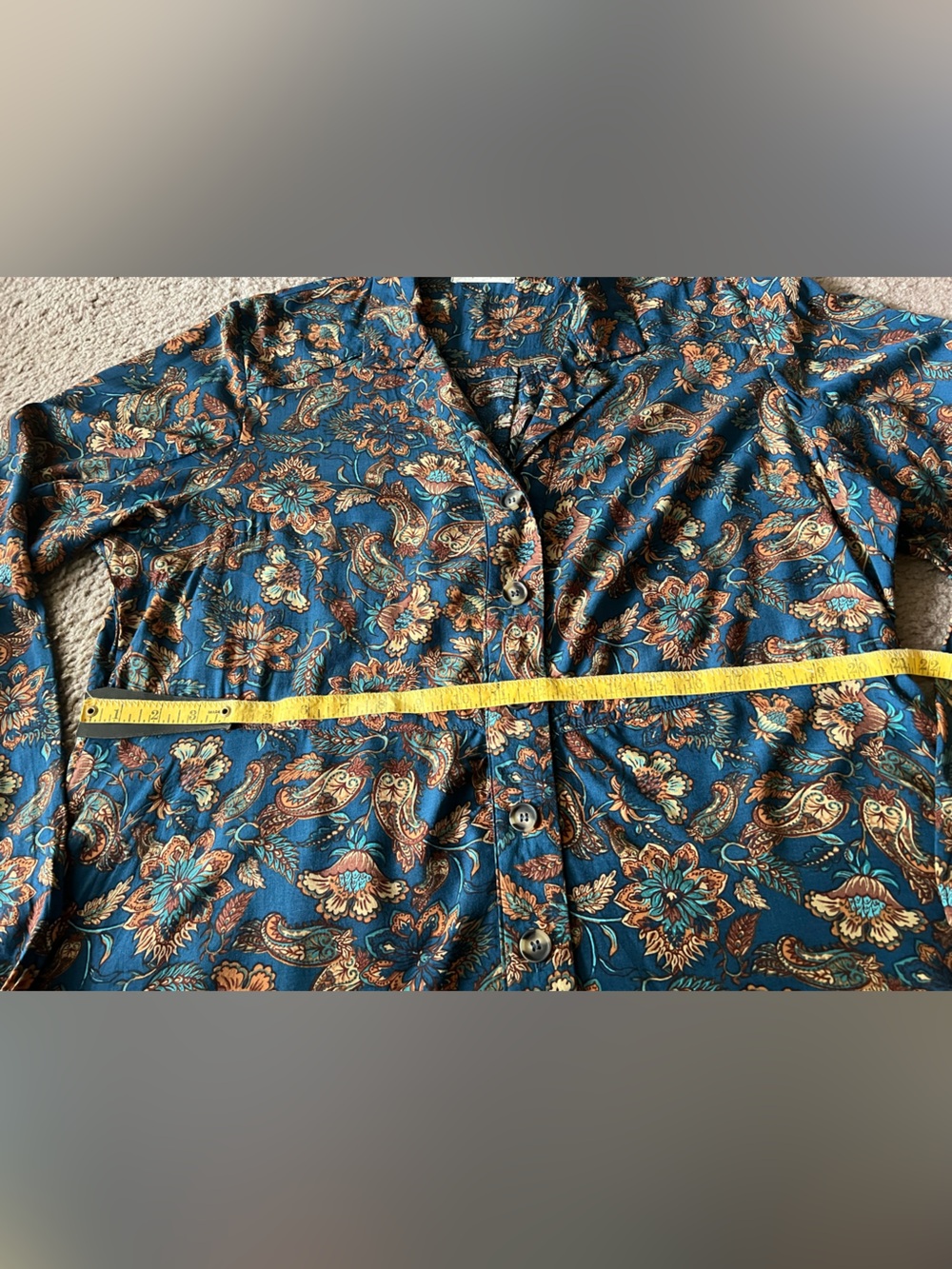 Natural Life Ansley Boho Tunic Shirt Dress Paisley Floral Button Sz XL - Picture 10 of 12